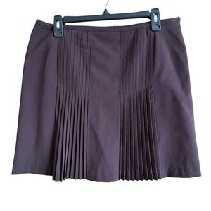 Worthington Works Petite Brown Pleated A-Line Career Skirt Size 12P